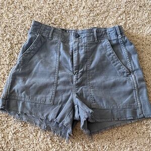 American Eagle Outfitters Blue Cotton Cargo Shorts